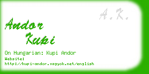 andor kupi business card